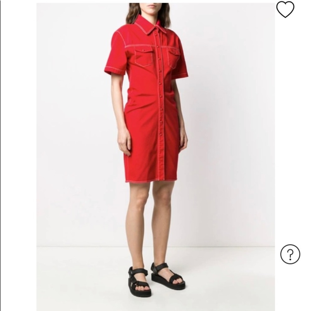 NWT Off white red denim dress 36 - Picture 6 of 11